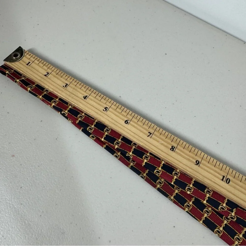 Stafford Silk Chain Link Tie Red Navy Gold Classic Men's Designer Necktie
